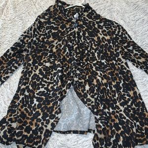Cheetah print button sweater